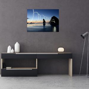 Obraz - plaża o zachodzie słońca (70x50 cm)