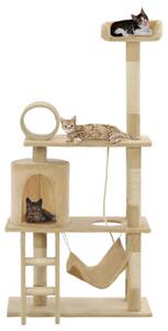 Drapak dla kota ze słupkami sizalowymi, 140 cm, beżowy