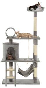 Drapak dla kota ze słupkami sizalowymi, 140 cm, szary