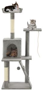 Drapak dla kota ze słupkami sizalowymi, 120 cm, szary