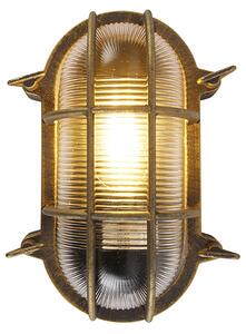 Lampa ścienna i sufitowa złoto/mosiądz owalna IP44 - Noutica