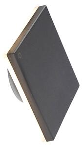 Designerska lampa ścienna z aluminium w kolorze szarym 15 cm z wbudowaną diodą LED 9W - Skyf