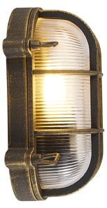 Lampa ścienna i sufitowa złoto/mosiądz owalna IP44 - Noutica