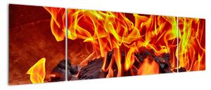 Obraz płonących węgli (170x50 cm)