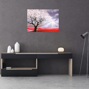 Czerwony obraz drzewa (70x50 cm)
