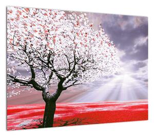 Czerwony obraz drzewa (70x50 cm)