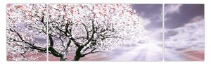 Czerwony obraz drzewa (170x50 cm)