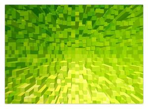 Obraz żółto-zielonych kostek (70x50 cm)
