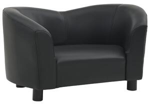Sofa dla psa, czarna, 67x41x39 cm, sztuczna skóra