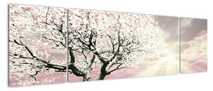 Obraz różowego drzewa (170x50 cm)