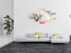 Obraz różowego drzewa (125x70 cm)