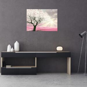 Obraz różowego drzewa (70x50 cm)