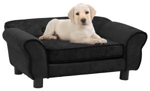 Sofa dla psa, czarna, 72x45x30 cm, pluszowa