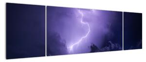 Obraz - fioletowe niebo i błyskawica (170x50 cm)