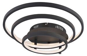 Nowoczesna lampa sufitowa czarna z wbudowanym LED i ściemniaczem - Rondas
