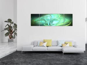 Obraz zielonej abstrakcji (170x50 cm)