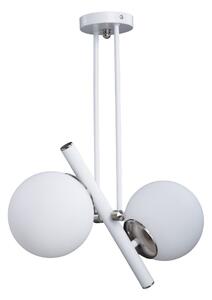 Lampa wisząca w biało-srebrnym kolorze ze szklanym kloszem ø 15 cm Libra – Squid Lighting