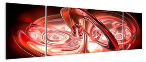 Obraz - czerwone kształty (170x50 cm)