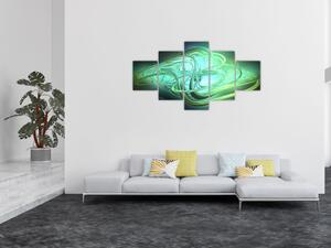 Obraz zielonej abstrakcji (125x70 cm)