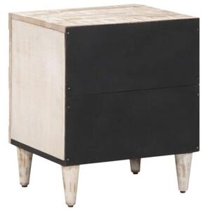 Szafka nocna 2 szt. biaÅy 40 x 33,5 x 46 cm drewno z mango
