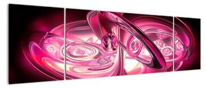 Obraz różowych fraktali (170x50 cm)