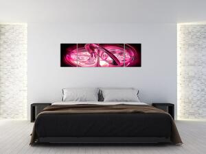 Obraz różowych fraktali (170x50 cm)