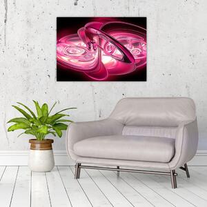 Obraz różowych fraktali (70x50 cm)