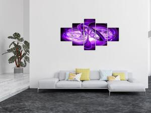 Obraz fioletowych fraktali (125x70 cm)