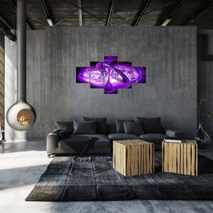 Obraz fioletowych fraktali (125x70 cm)
