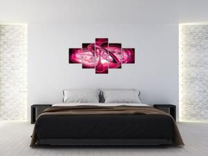Obraz różowych fraktali (125x70 cm)