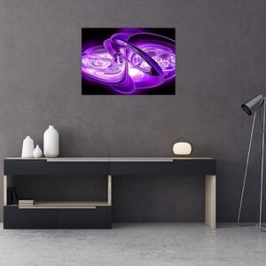 Obraz fioletowych fraktali (70x50 cm)