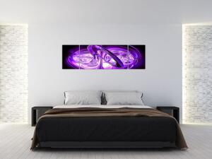 Obraz fioletowych fraktali (170x50 cm)