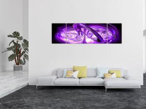 Obraz fioletowych fraktali (170x50 cm)