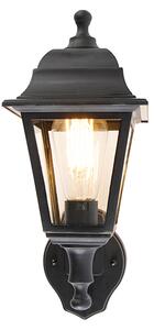 Klasyczna lampa ścienna zewnętrzna czarna z czujnikiem ruchu - Capital