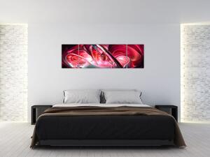 Obraz czerwonych fraktali (170x50 cm)
