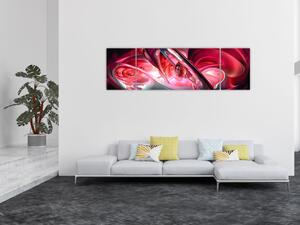 Obraz czerwonych fraktali (170x50 cm)