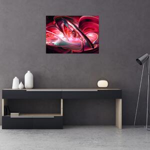 Obraz czerwonych fraktali (70x50 cm)