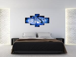 Niebieski abstrakcyjny obraz (125x70 cm)