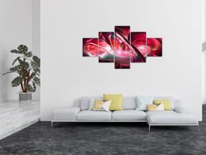 Obraz czerwonych fraktali (125x70 cm)