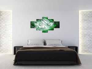 Zielony abstrakcyjny obraz (125x70 cm)