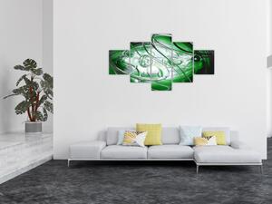 Zielony abstrakcyjny obraz (125x70 cm)