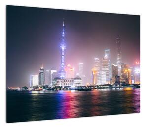 Obraz Szanghaju nocą (70x50 cm)