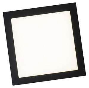 Nowoczesna lampa sufitowa czarna kwadratowa z wbudowanym LED IP44 - Lys