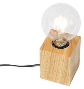 Rustykalna lampa stołowa drewniana naturalna - Bloc