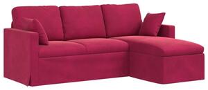 Nowoczesna sofa aksamitna w kolorze czerwonego wina z minimalistycznym designem