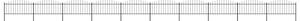 Panele ogrodzeniowe z grotami, stal, (0,5-0,75) x 17 m, czarne