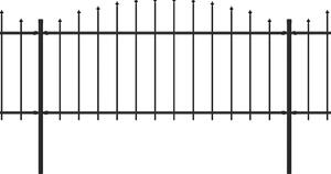 Panele ogrodzeniowe z grotami, stal, (0,5-0,75)x10,2 m, czarne