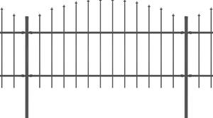 Panele ogrodzeniowe z grotami, stal, (1-1,25) x 5,1 m, czarne