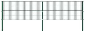 Panel ogrodzeniowy ze słupkami, żelazny, 3,4 x 0,8 m, zielony