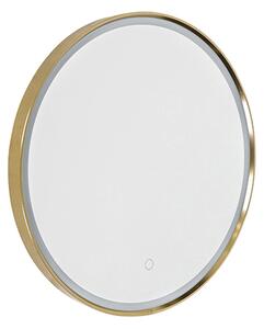 Lustro łazienkowe miedziane 50 cm z LED, 3-stopniowe ściemnianie dotykowe, okrągłe - Miral